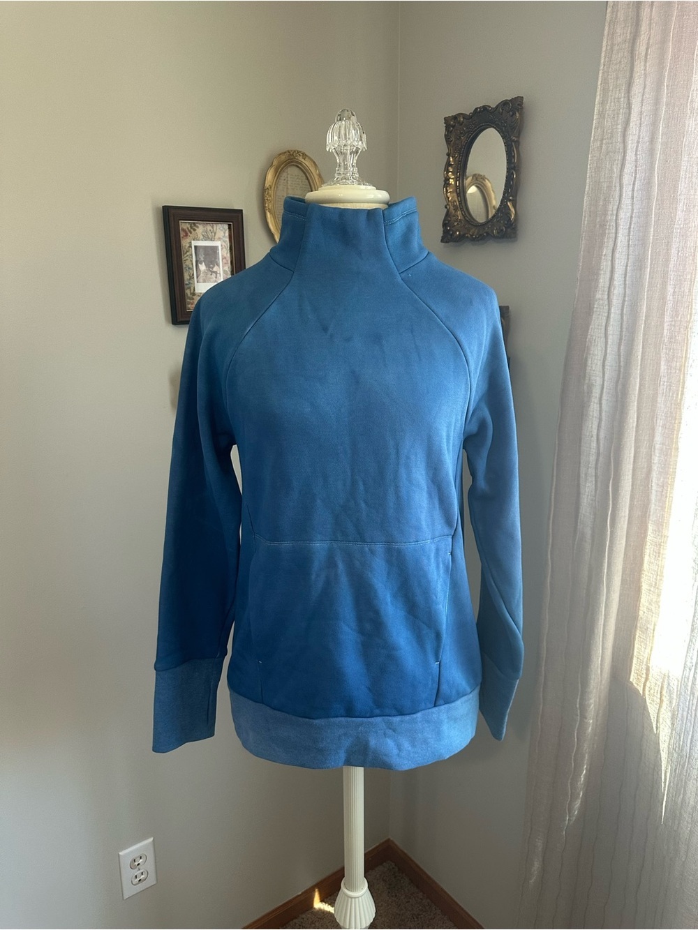 Fabletics Blue Tie-Dye Zaylee Funnel Neck Tunic Pullover